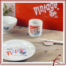Plateau et bol en céramique à la porcelaine en bon marché en Chine